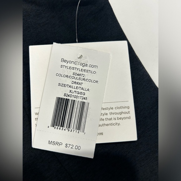 Beyond Yoga Women's XL Spacedye Impress Cropped Tank Darkest Night Black NWT - Picture 5 of 8